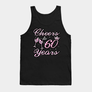 Cheers To 60 Years 1962 60th Birthday Queen Pink Diamond Tank Top